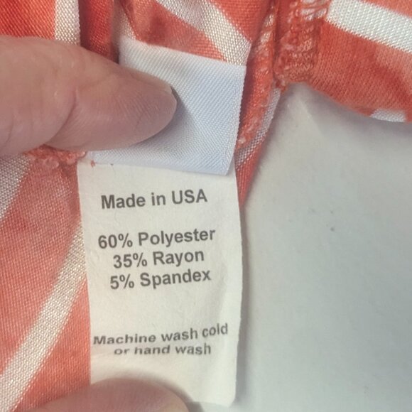 Virginia Taylor Size Small Red and White Striped Open Cardigan - Picture 8 of 14